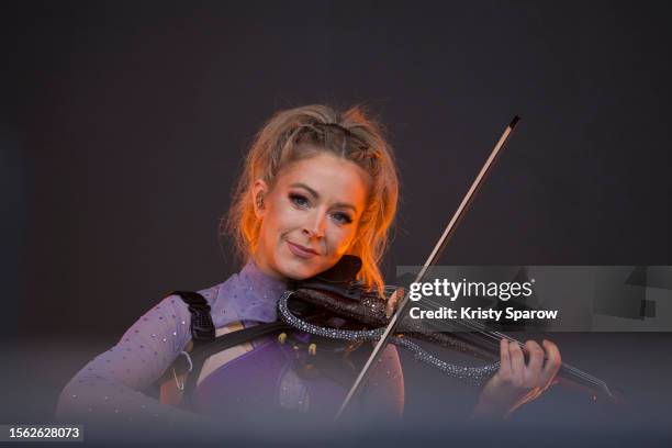 American Violinist, Lindsey Stirling performs onstage during the Lollapalooza Paris Festival - Day One on July 21, 2023 in Paris, France.