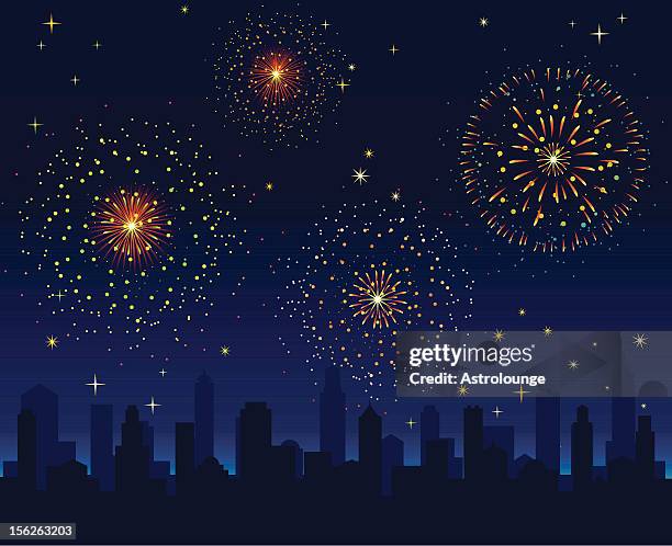 fireworks - music festival outside stock illustrations