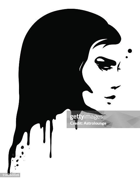 ilustrações de stock, clip art, desenhos animados e ícones de pintura retrato - beautiful woman