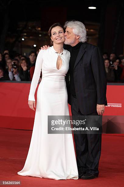 Actress Violante Placido and director Michele Placido attend the 'The Lookout' Premiere during the 7th Rome Film Festival at Auditorium Parco Della...