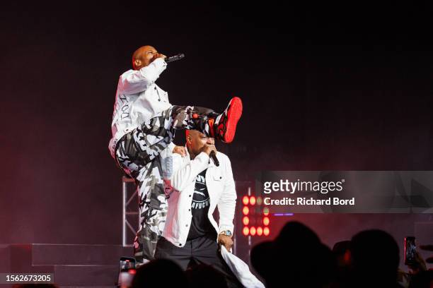Fredro Starr and Sticky Fingaz of Onyx perform during the "Dj Cassidy's Pass the Mic Live" at Radio City Music Hall on July 21, 2023 in New York City.