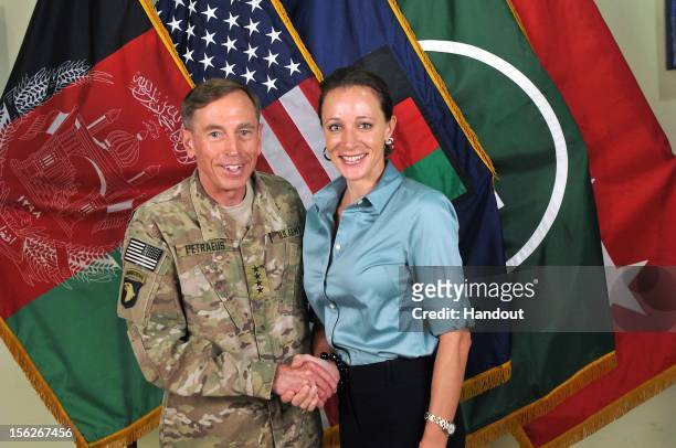 In this handout image provided by the International Security Assistance Force , former Commander of International Security Assistance Force and U.S....