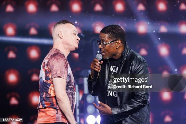 Kid and Play of Kid 'n Play perform during the "Dj Cassidy's Pass the Mic Live" at Radio City Music Hall on July 21, 2023 in New York City.