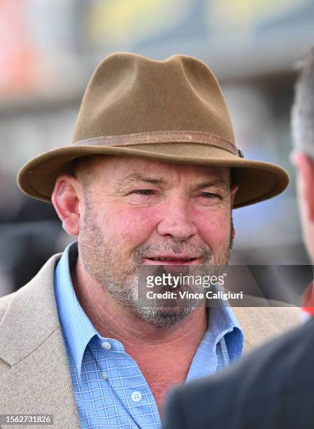 Trainer Peter Moody is seen after Mollynickers won Race 4, the Lamaros Hotel Vobis Gold Ingot, during Melbourne Racing at Caulfield Racecourse on...