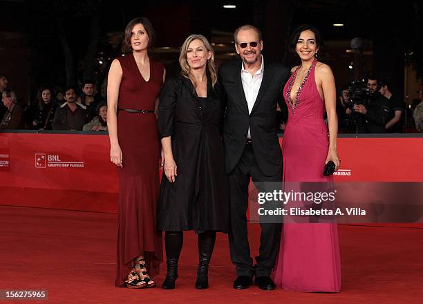 Actresses Drake Burnette, Mary Farle, director Larry Clark and actress Tina Rodriguez attend the 'Marfa Girl' Premiere during the 7th Rome Film...