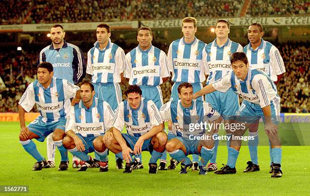 Deportivo La Coruna line up for the Spanish Primera Liga match against Real Madrid at the Santiago Bernabeu in Madrid, Spain. \ Pic: Nuno Correia \...