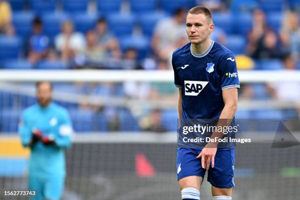 Attila Szalai of TSG 1899 Hoffenheim Looks on during the pre-season friendly match between TSG Hoffenheim and Rangers at PreZero-Arena on July 29,...