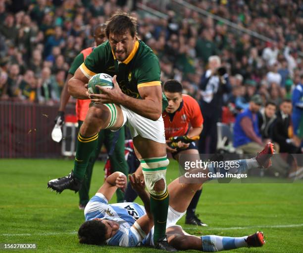 Eben Etzebeth of the Springbok during The Rugby Championship match between South Africa and Argentina at Emirates Airline Park on July 29, 2023 in...