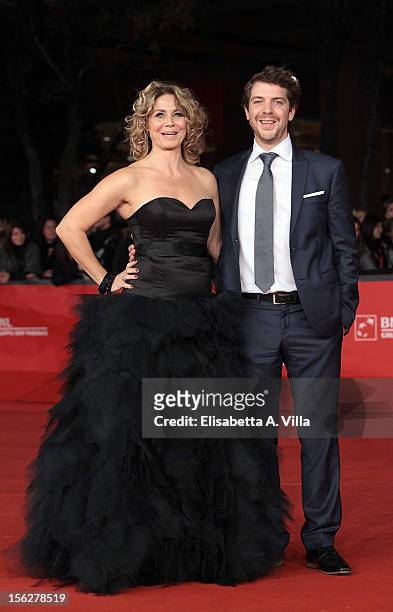 Actors Anne Louise Hassing and Ramsey Nasr attend the 'Goltzius And The Pelican Company' Premiere during the 7th Rome Film Festival at Auditorium...