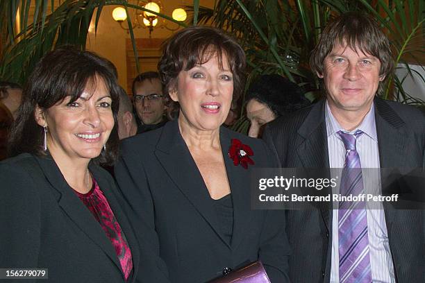 Paris Deputy Mayor Anne Hidalgo, former minister Roselyne Bachelot-Narquin and CGT union leader Bernard Thibault attend the Gala de l'Espoir charity...