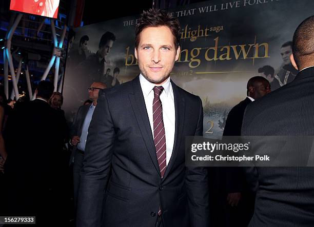 Actor Peter Facinelli arrives at the premiere of Summit Entertainment's "The Twilight Saga: Breaking Dawn - Part 2" at Nokia Theatre L.A. Live on...