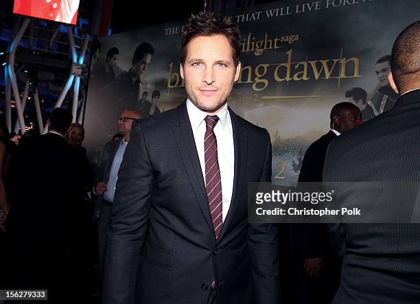 Actor Peter Facinelli arrives at the premiere of Summit Entertainment's "The Twilight Saga: Breaking Dawn - Part 2" at Nokia Theatre L.A. Live on...