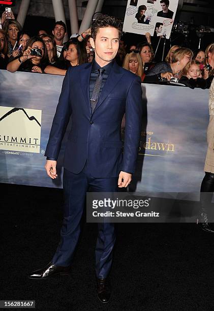 Actor Jackson Rathbone arrives at "The Twilight Saga: Breaking Dawn - Part 2" Los Angeles premiere at Nokia Theatre L.A. Live on November 12, 2012 in...