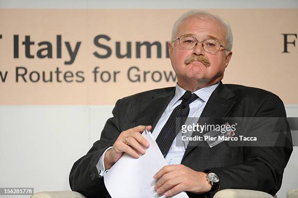 Angelo Marcello Cardani, president of the Italian Communications Authority, participates in the Financial Times of London Italy Summit on November...