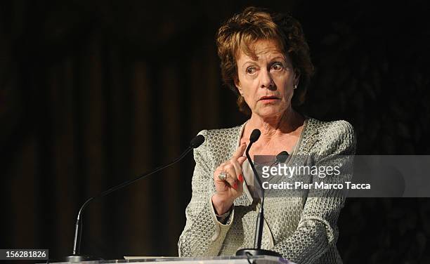 Neelie Kroes, vice president of the European Commission and European Digital Agenda commissioner, participates in the Financial Times of London Italy...
