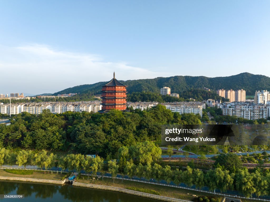 Mingyang Pavilion in Xinyang City, Henan Province
