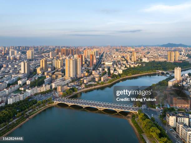 xinyang city skyline in henan province - henan province stock pictures, royalty-free photos & images