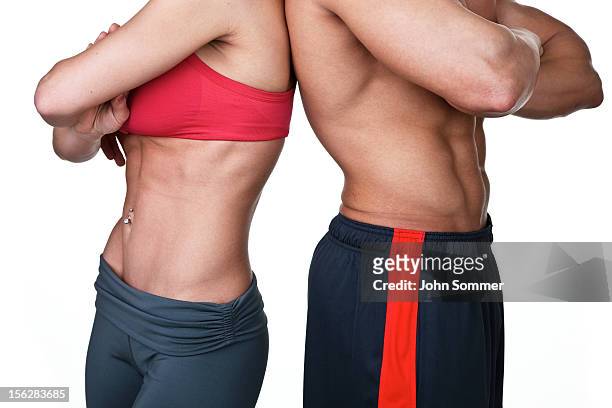 male and female torso - john hale stock pictures, royalty-free photos & images