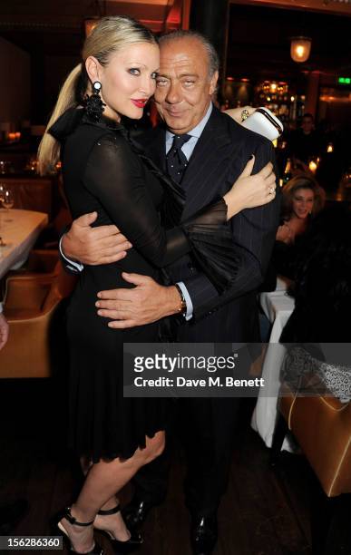 Caprice and Fawaz Gruosi attend the de Grisogono private dinner at 17 Berkeley St on November 12, 2012 in London, England.