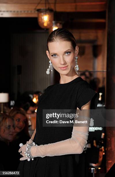 Model attends the de Grisogono private dinner at 17 Berkeley St on November 12, 2012 in London, England.