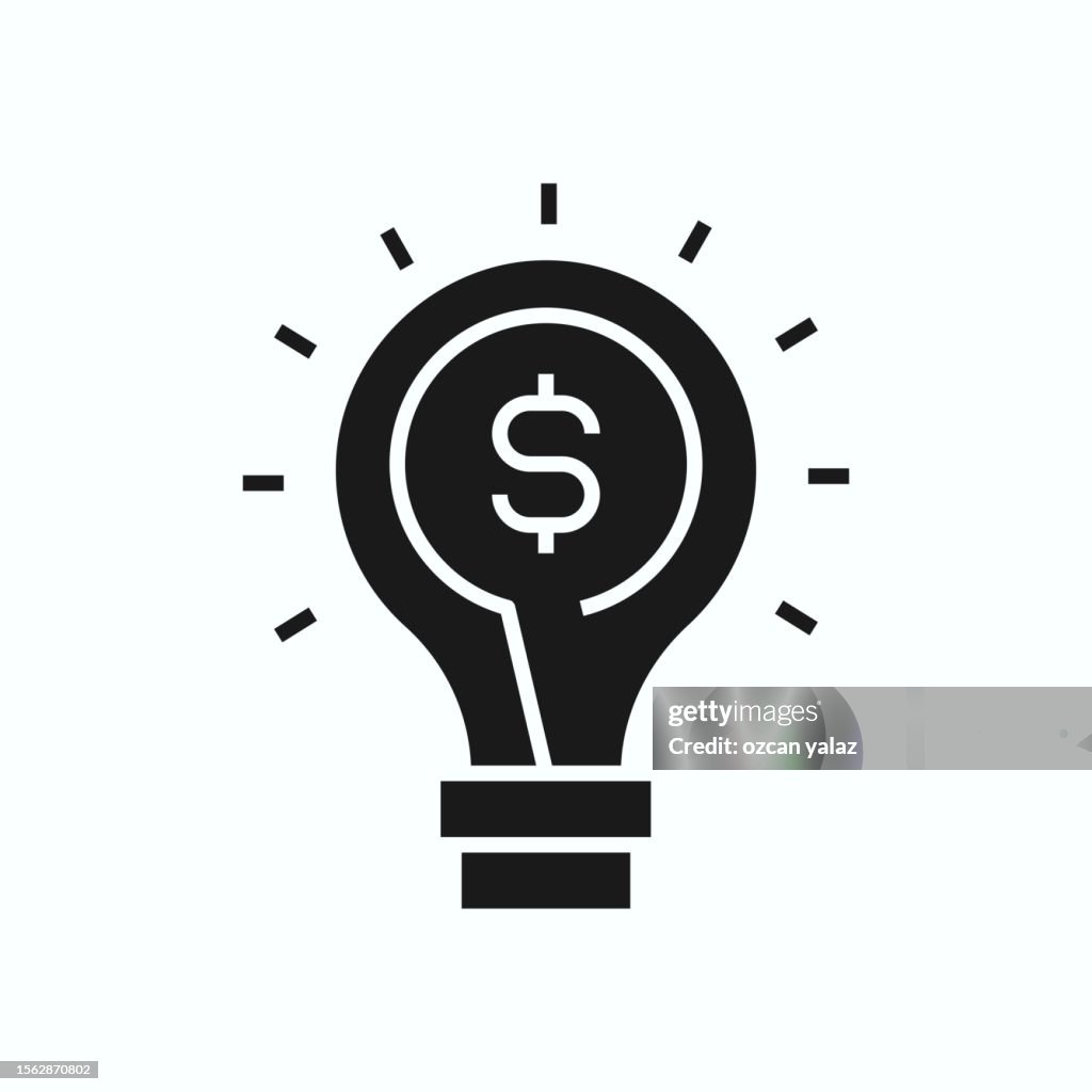 Electric lamp with dollar currency icon.