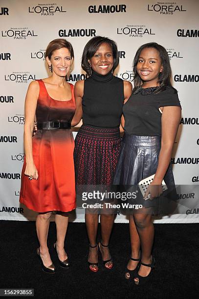 Glamour Editor in Chief Cindi Leive, Deborah Roberts, and Leila Roker attend the 22nd annual Glamour Women of the Year Awards at Carnegie Hall on...