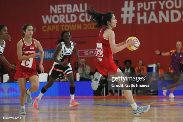 Shu Ning Yew of Singapore in action during the Netball World Cup 2023 Pool D match between Trinidad and Tobago and Singapore at Cape Town...