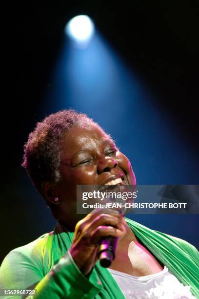 Jazz singer Randy Crawford performs on the Stravinski Hall stage during the 75th Birthday gala night of the American music producer and Grammy Award...