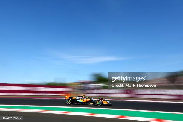 Lando Norris of Great Britain driving the McLaren MCL60 Mercedes on track during qualifying ahead of the F1 Grand Prix of Hungary at Hungaroring on...