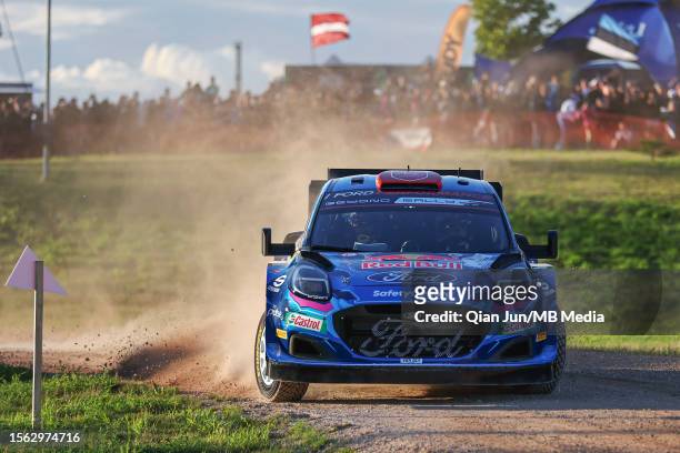 Pierre-Louis Loubet of France and M-Sport Ford World Rally Team competes during Day 2 of the FIA World Rally Championship Estonia on July 21, 2023 in...