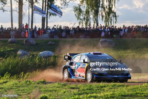 Pierre-Louis Loubet of France and M-Sport Ford World Rally Team competes during Day 2 of the FIA World Rally Championship Estonia on July 21, 2023 in...