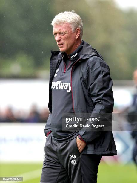 David Moyes, the West Ham United manager looks on during the pre-season friendly match between Dagenham & Redbridge and West Ham United at Chigwell...