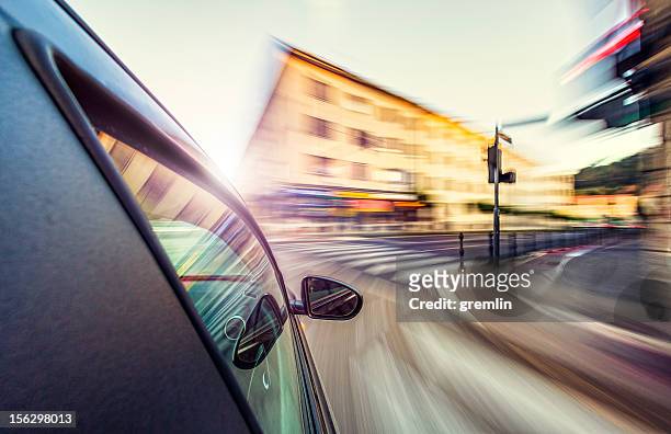 reckless speeding on the european streets - ignorance stockfoto's en -beelden