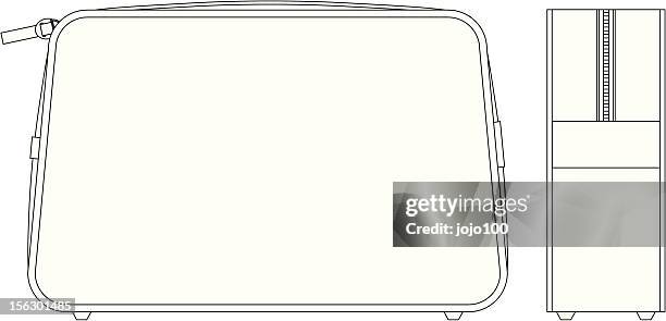 stockillustraties, clipart, cartoons en iconen met plain wash bag fashion flat template - beauty case