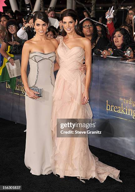 Nikki Reed and Ashley Greene arrives at the "The Twilight Saga: Breaking Dawn - Part 2" Los Angeles Premiere at Nokia Theatre L.A. Live on November...