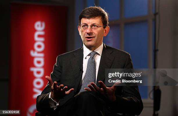 Vittorio Colao, chief executive officer of Vodafone Group Plc, speaks during a Bloomberg Television in London, U.K., on Tuesday, Nov. 13, 2012....