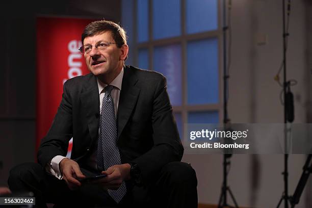 Vittorio Colao, chief executive officer of Vodafone Group Plc, speaks during a Bloomberg Television in London, U.K., on Tuesday, Nov. 13, 2012....
