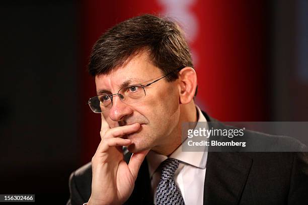 Vittorio Colao, chief executive officer of Vodafone Group Plc, pauses during a Bloomberg Television in London, U.K., on Tuesday, Nov. 13, 2012....