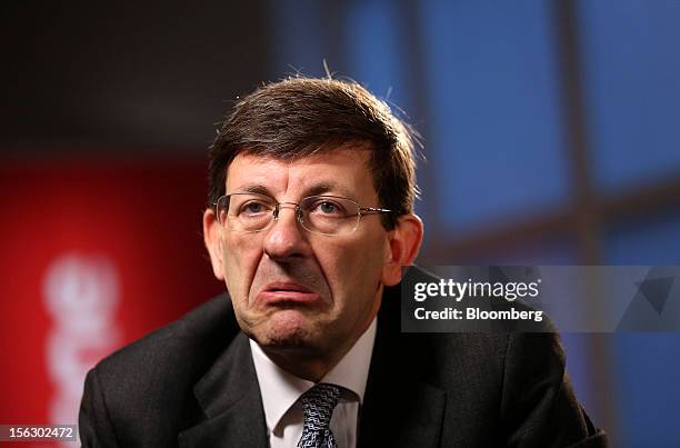 Vittorio Colao, chief executive officer of Vodafone Group Plc, reacts during a Bloomberg Television in London, U.K., on Tuesday, Nov. 13, 2012....