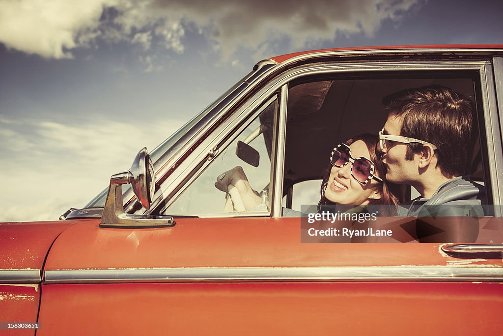 Car Ride Couple Retro