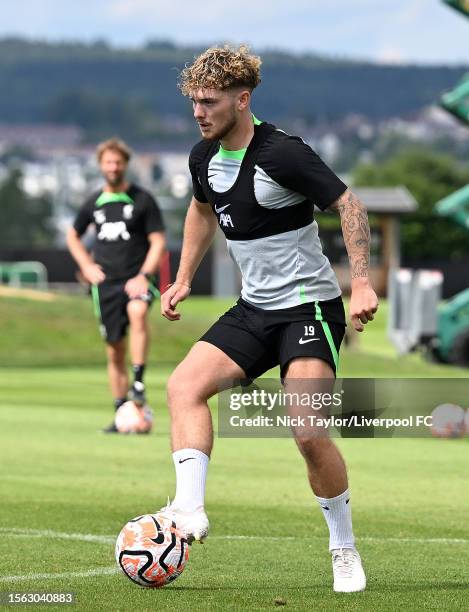 Harvey Elliott of Liverpool during a training session on July 22, 2023 in UNSPECIFIED, Germany.