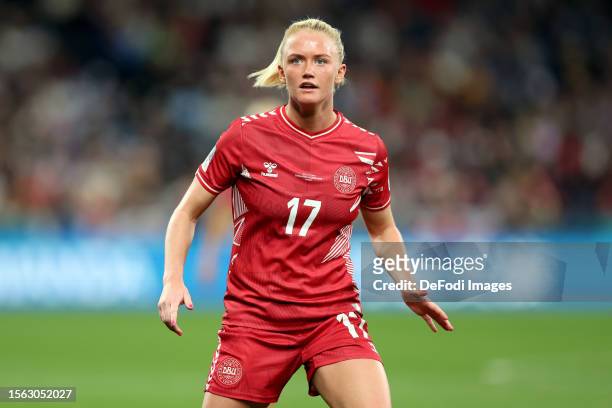 Rikke Madsen of Denmark looks on during the FIFA Women's World Cup Australia & New Zealand 2023 Group D match between England and Denmark at Sydney...