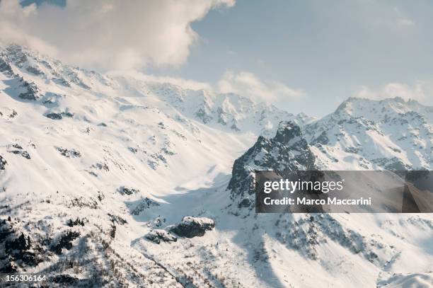 snowy mountain - french alps stock pictures, royalty-free photos & images