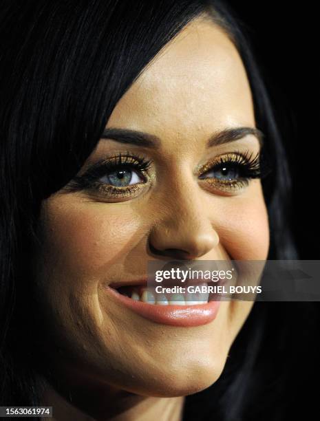 Pop star Katy Perry poses in the press room at the Grammy Nominations Concert, December 1, 2010 at Club Nokia in downtown Los Angeles. The 53rd...