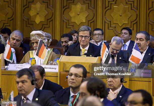 German Foreign Minister Guido Westerwelle takes part at the second Euro - Arab Ministerial Meeting 2012 on November 13, 2012 in Cairo, Egypt.