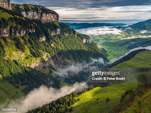 early morning above wasserauen - appenzell innerrhoden stock pictures, royalty-free photos & images