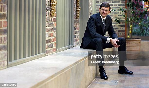 Vittorio Colao, chief executive officer of Vodafone Group Plc, poses for photograph ahead of a Bloomberg Television interview in London, U.K., on...