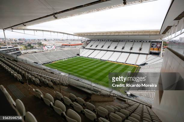 General view of the Stadium before the match between Corinthians and Vasco as part of Brasileirao Series A 2023 at Neo Quimica Arena on July 29, 2023...