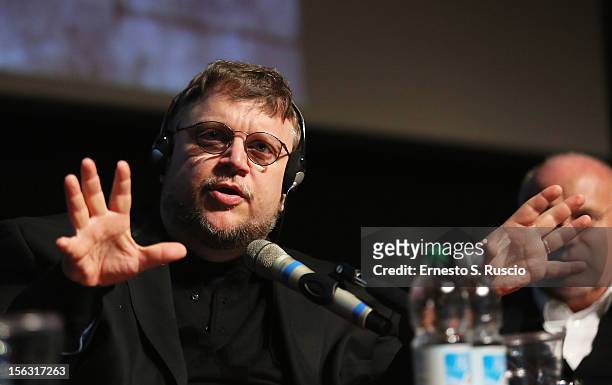 Executive producer Guillermo del Toro attends the 'Rise Of The Guardians' Press Conference during the 7th Rome Film Festival at Sala Petrassi on...