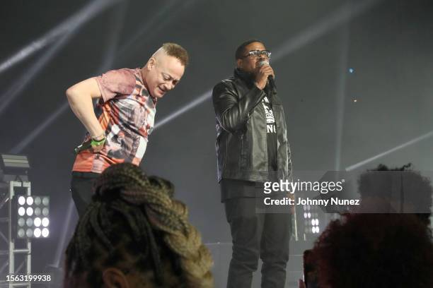 Kid 'n Play perform onstage during DJ Cassidy's Pass The Mic Live! at Radio City Music Hall on July 21, 2023 in New York City.